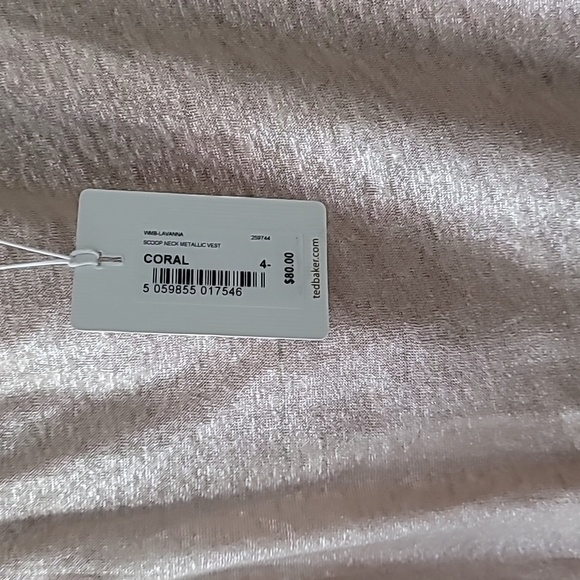 Ted Baker Lavanna Scpnck Metallic Vest Top Size 4 - Picture 5 of 9